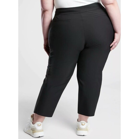 Athleta Stellar Straight Crop Pant Black Zip 657550 Pockets Womens Plus 26 - Picture 2 of 15